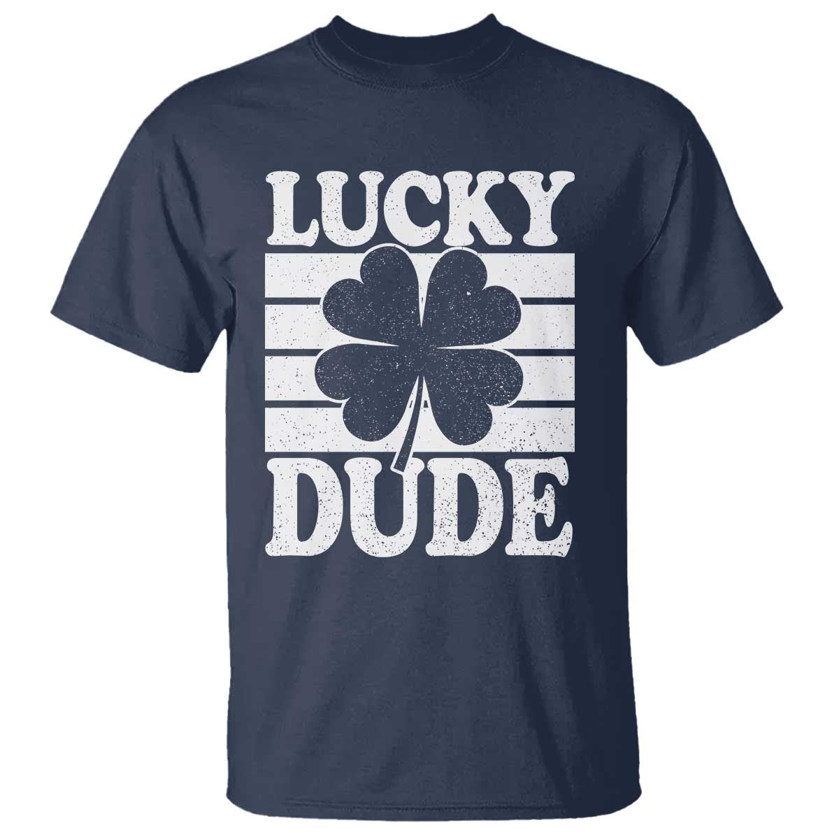Funny Lucky Dude T Shirt Irish Boys St Patricks Day TS10 Navy Print Your Wear