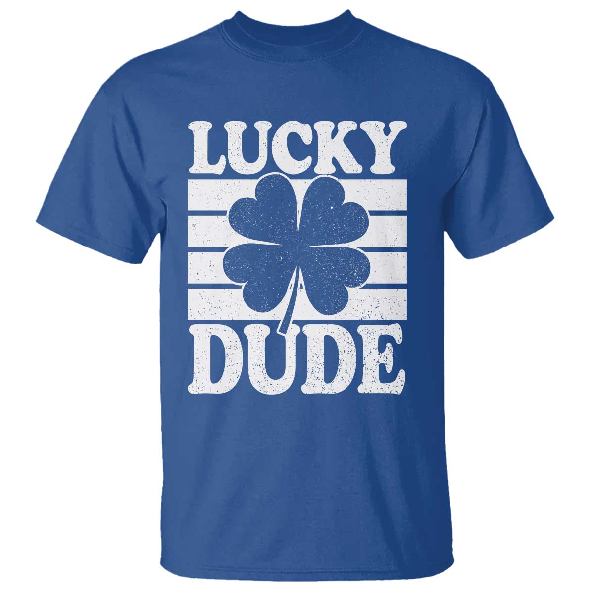 Funny Lucky Dude T Shirt Irish Boys St Patricks Day TS10 Royal Blue Print Your Wear