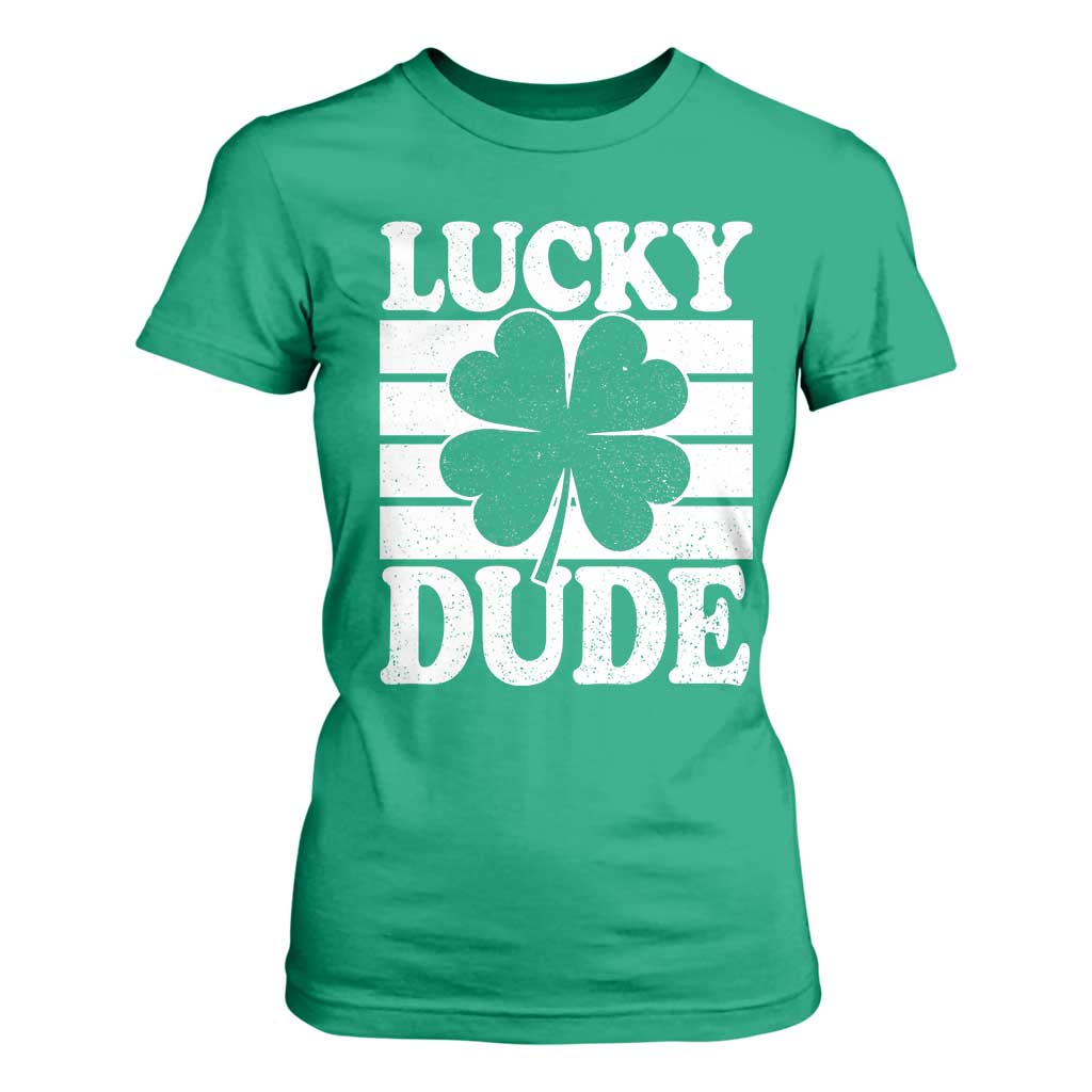 Funny Lucky Dude T Shirt For Women Irish Boys St Patricks Day TS10 Irish Green Print Your Wear