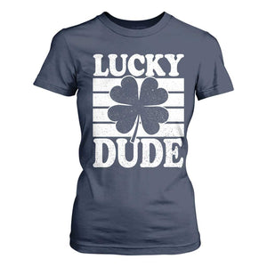Funny Lucky Dude T Shirt For Women Irish Boys St Patricks Day TS10 Navy Print Your Wear
