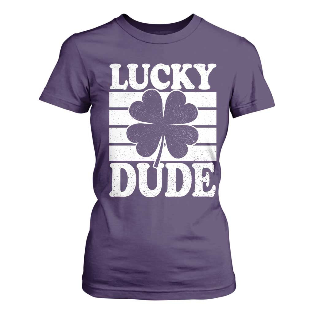 Funny Lucky Dude T Shirt For Women Irish Boys St Patricks Day TS10 Purple Print Your Wear