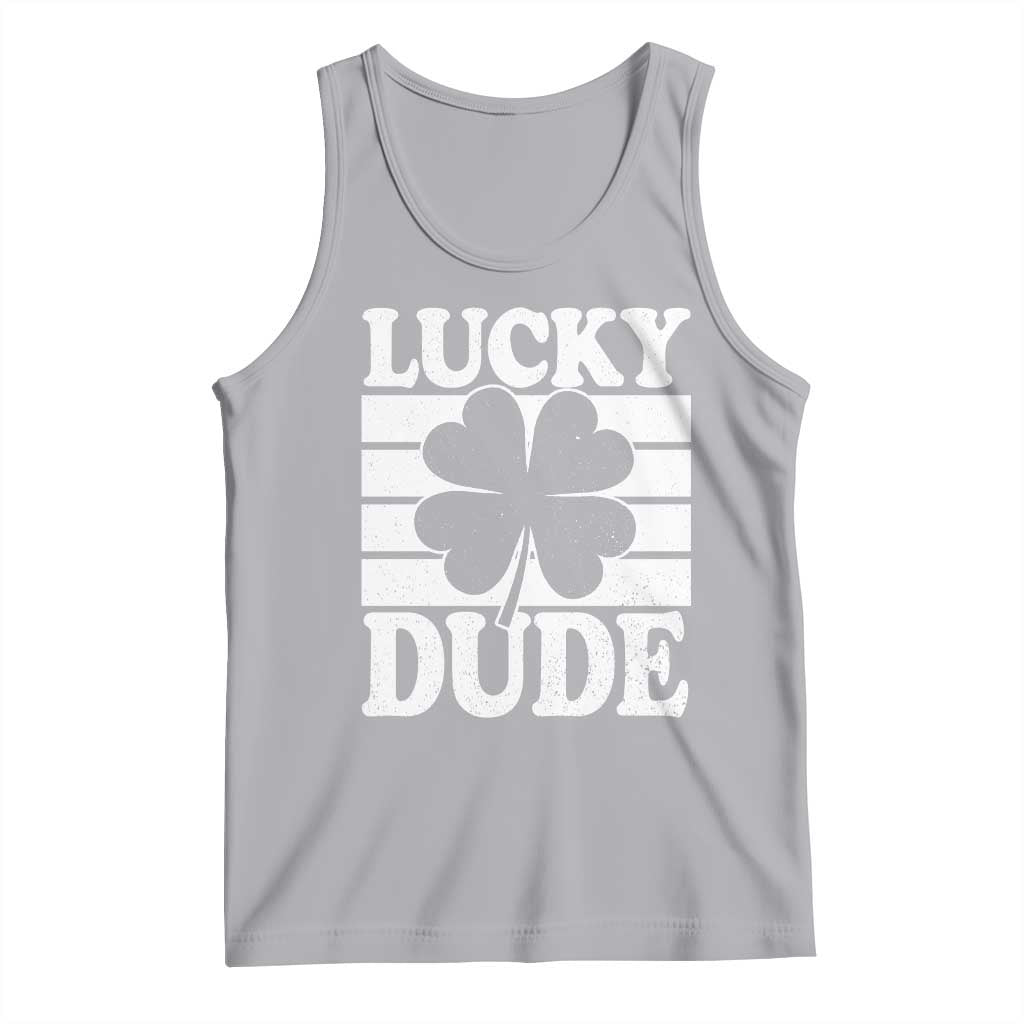 Funny Lucky Dude Tank Top Irish Boys St Patricks Day TS10 Athletic Heather Print Your Wear