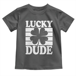 Funny Lucky Dude Toddler T Shirt Irish Boys St Patricks Day TS10 Dark Heather Print Your Wear