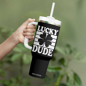 Funny Lucky Dude Tumbler With Handle Irish Boys St Patricks Day TS10 Print Your Wear