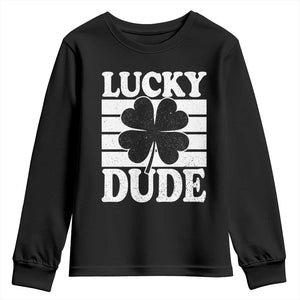 Funny Lucky Dude Youth Sweatshirt Irish Boys St Patricks Day TS10 Black Print Your Wear