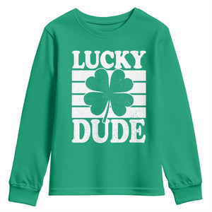 Funny Lucky Dude Youth Sweatshirt Irish Boys St Patricks Day TS10 Irish Green Print Your Wear
