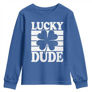 Funny Lucky Dude Youth Sweatshirt Irish Boys St Patricks Day TS10 Royal Blue Print Your Wear