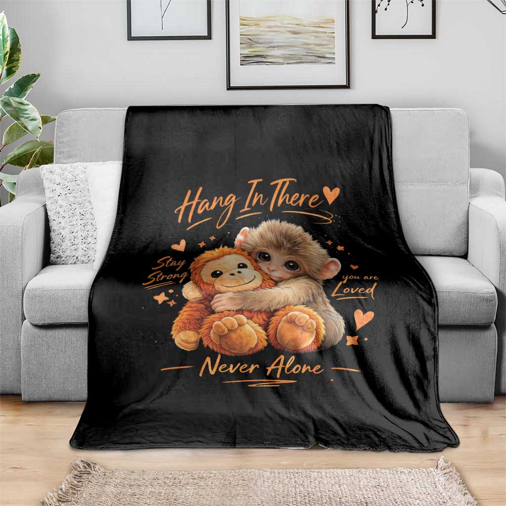 Cute Baby Monkey Punch Throw Blanket Adorable Emotional Graphic Little Punch TS10 Print Your Wear