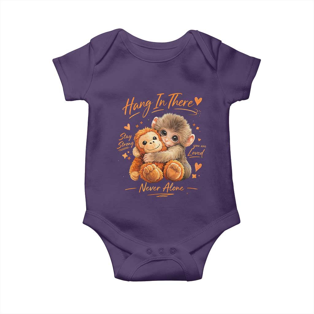 Cute Baby Monkey Punch Baby Onesie Adorable Emotional Graphic Little Punch TS10 Purple Print Your Wear