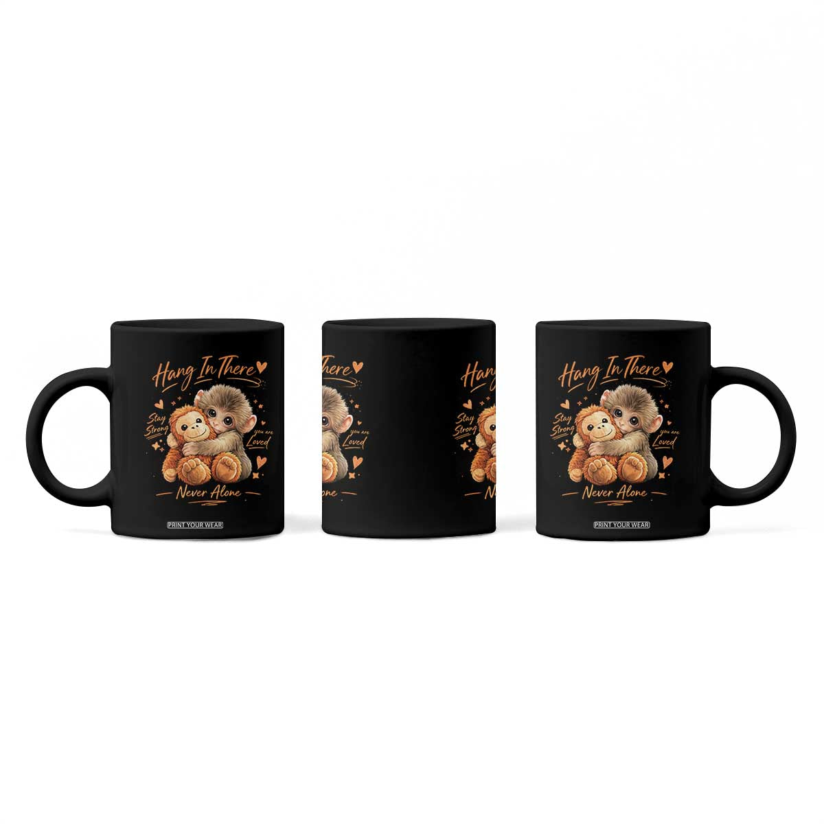 Cute Baby Monkey Punch Coffee Mug Adorable Emotional Graphic Little Punch TS10 Print Your Wear