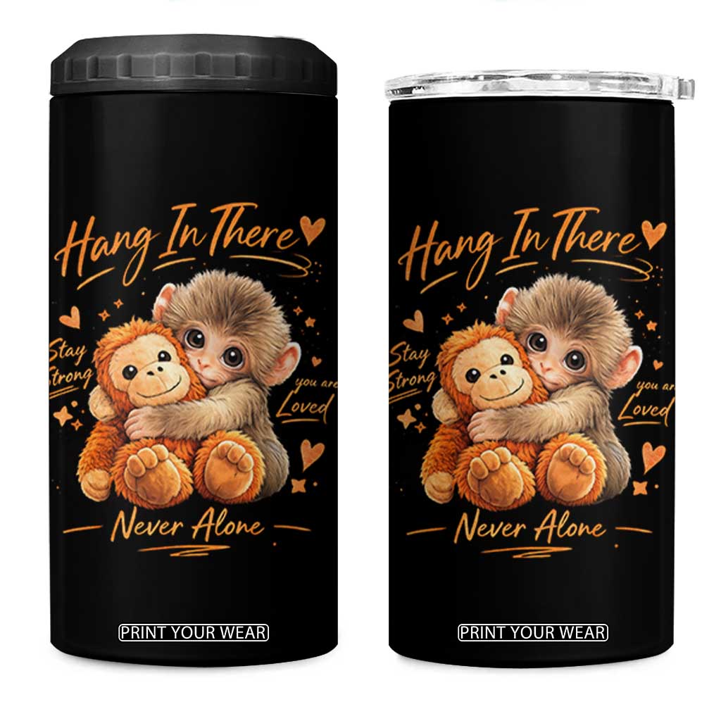 Cute Baby Monkey Punch 4 in 1 Can Cooler Tumbler Adorable Emotional Graphic Little Punch TS10 One Size: 16 oz Black Print Your Wear