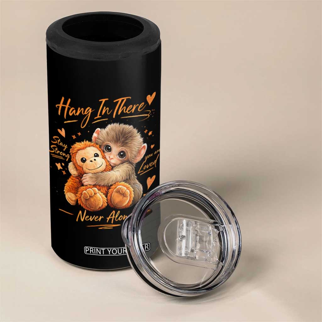 Cute Baby Monkey Punch 4 in 1 Can Cooler Tumbler Adorable Emotional Graphic Little Punch TS10 Print Your Wear