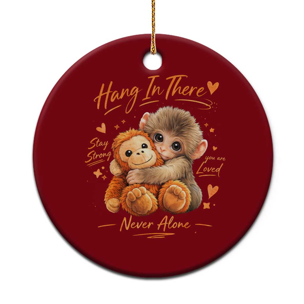 Cute Baby Monkey Punch Ceramic Ornament Adorable Emotional Graphic Little Punch TS10 1pc Red Print Your Wear
