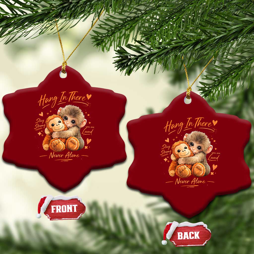 Cute Baby Monkey Punch Ceramic Ornament Adorable Emotional Graphic Little Punch TS10 Print Your Wear