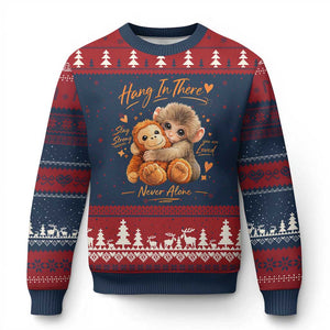 Cute Baby Monkey Punch Ugly Christmas Sweater Adorable Emotional Graphic Little Punch TS10 Navy Red Print Your Wear