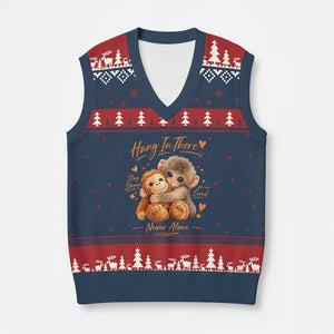 Cute Baby Monkey Punch V-Neck Knit Sweater Vest Adorable Emotional Graphic Little Punch TS10 Navy Red Print Your Wear
