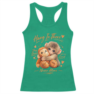 Cute Baby Monkey Punch Racerback Tank Top Adorable Emotional Graphic Little Punch TS10 Irish Green Print Your Wear