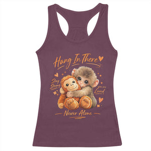 Cute Baby Monkey Punch Racerback Tank Top Adorable Emotional Graphic Little Punch TS10 Maroon Print Your Wear