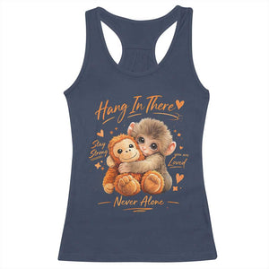 Cute Baby Monkey Punch Racerback Tank Top Adorable Emotional Graphic Little Punch TS10 Navy Print Your Wear