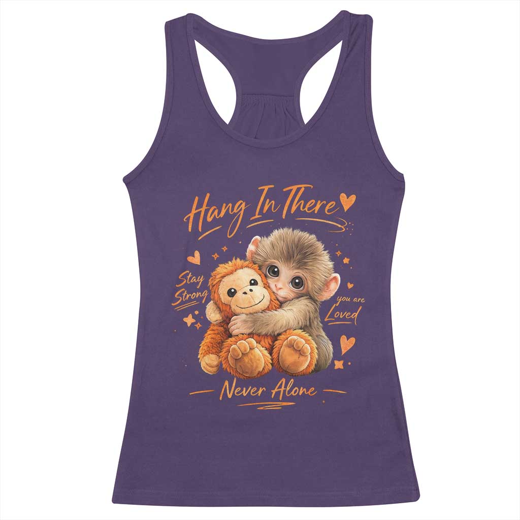 Cute Baby Monkey Punch Racerback Tank Top Adorable Emotional Graphic Little Punch TS10 Purple Print Your Wear