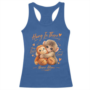 Cute Baby Monkey Punch Racerback Tank Top Adorable Emotional Graphic Little Punch TS10 Royal Blue Print Your Wear