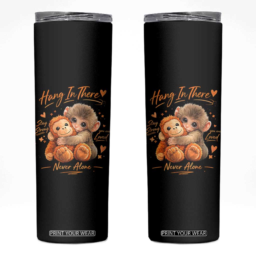 Cute Baby Monkey Punch Skinny Tumbler Adorable Emotional Graphic Little Punch TS10 Black Print Your Wear