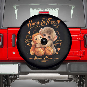 Cute Baby Monkey Punch Spare Tire Cover Adorable Emotional Graphic Little Punch TS10 Black Print Your Wear