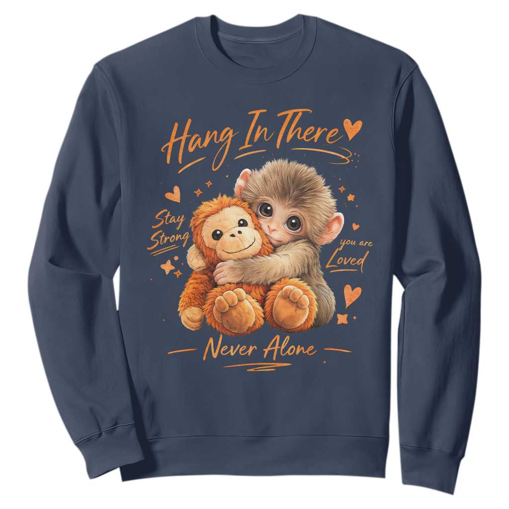 Cute Baby Monkey Punch Sweatshirt Adorable Emotional Graphic Little Punch TS10 Navy Print Your Wear