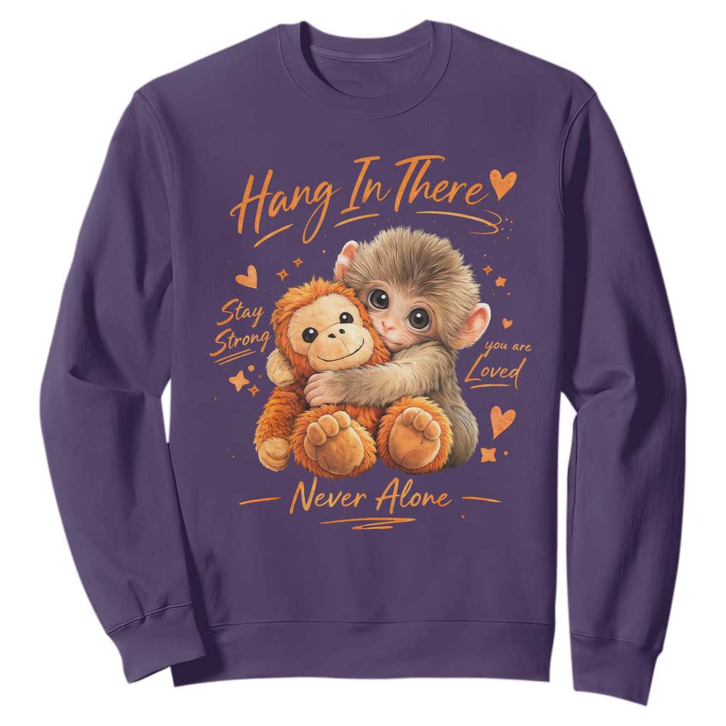 Cute Baby Monkey Punch Sweatshirt Adorable Emotional Graphic Little Punch TS10 Purple Print Your Wear