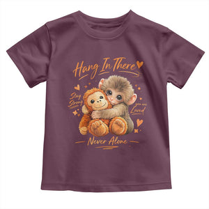 Cute Baby Monkey Punch Toddler T Shirt Adorable Emotional Graphic Little Punch TS10 Maroon Print Your Wear