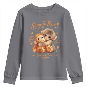 Cute Baby Monkey Punch Youth Sweatshirt Adorable Emotional Graphic Little Punch TS10 Charcoal Print Your Wear