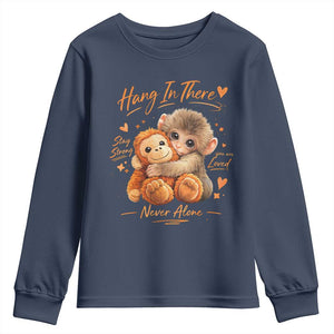 Cute Baby Monkey Punch Youth Sweatshirt Adorable Emotional Graphic Little Punch TS10 Navy Print Your Wear