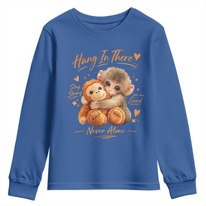 Cute Baby Monkey Punch Youth Sweatshirt Adorable Emotional Graphic Little Punch TS10 Royal Blue Print Your Wear