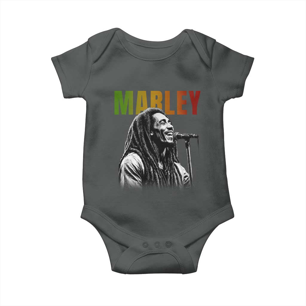 Vintage Marley Baby Onesie Rastaman Jamaica Jamaican Rasta Reggage Music TS10 Dark Heather Print Your Wear