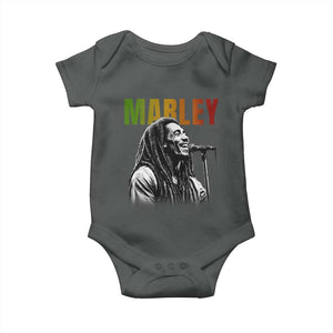 Vintage Marley Baby Onesie Rastaman Jamaica Jamaican Rasta Reggage Music TS10 Dark Heather Print Your Wear