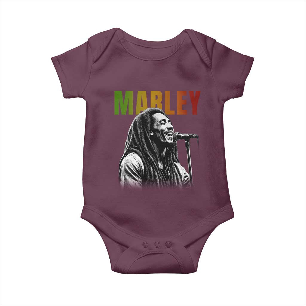 Vintage Marley Baby Onesie Rastaman Jamaica Jamaican Rasta Reggage Music TS10 Maroon Print Your Wear