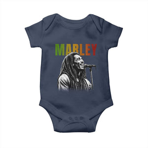 Vintage Marley Baby Onesie Rastaman Jamaica Jamaican Rasta Reggage Music TS10 Navy Print Your Wear
