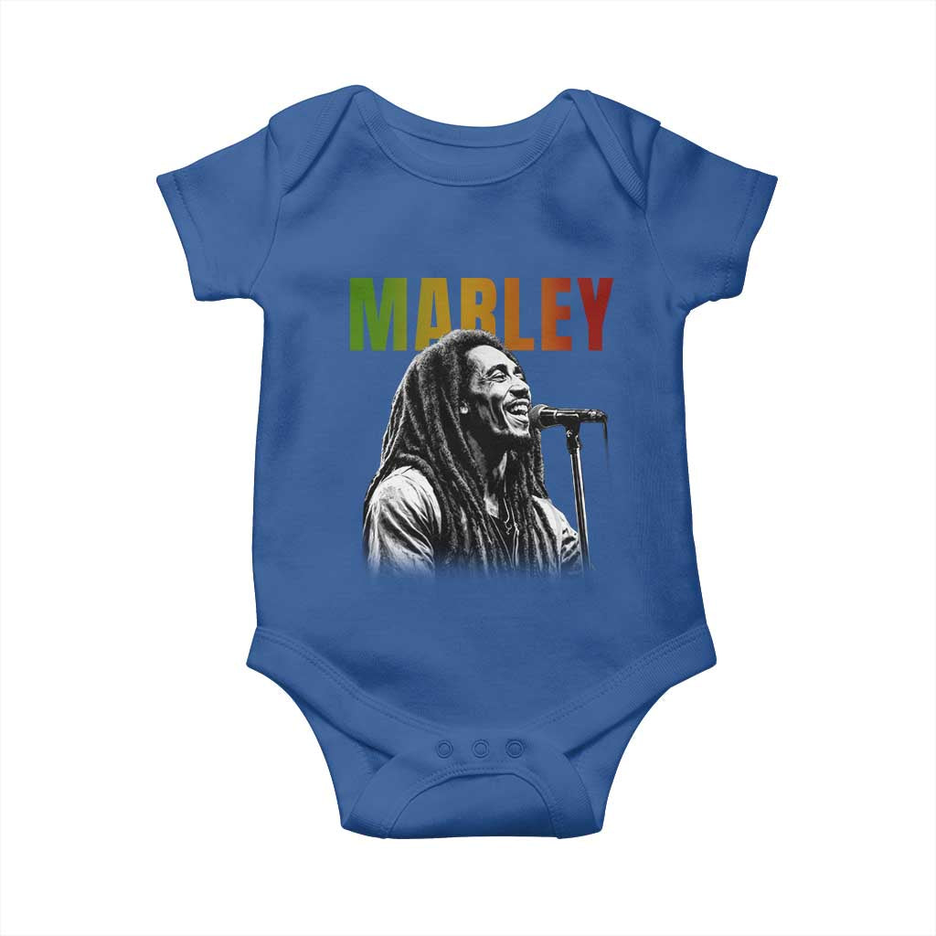 Vintage Marley Baby Onesie Rastaman Jamaica Jamaican Rasta Reggage Music TS10 Royal Blue Print Your Wear