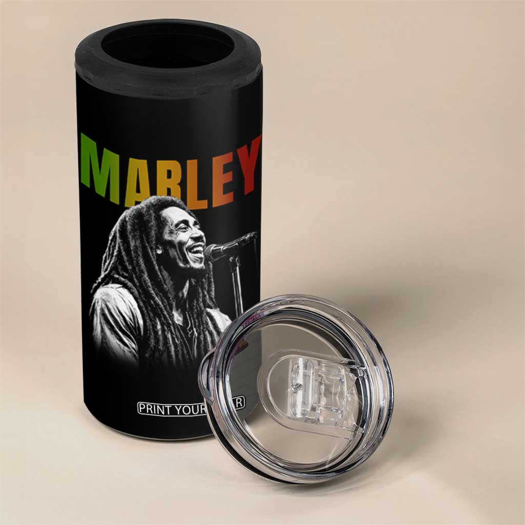 Vintage Marley 4 in 1 Can Cooler Tumbler Rastaman Jamaica Jamaican Rasta Reggage Music TS10 Print Your Wear