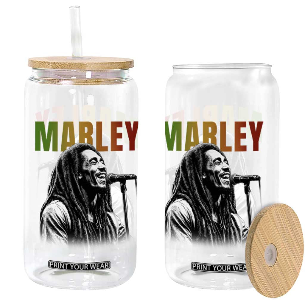 Vintage Marley Glass Can Rastaman Jamaica Jamaican Rasta Reggage Music TS10 Print Your Wear