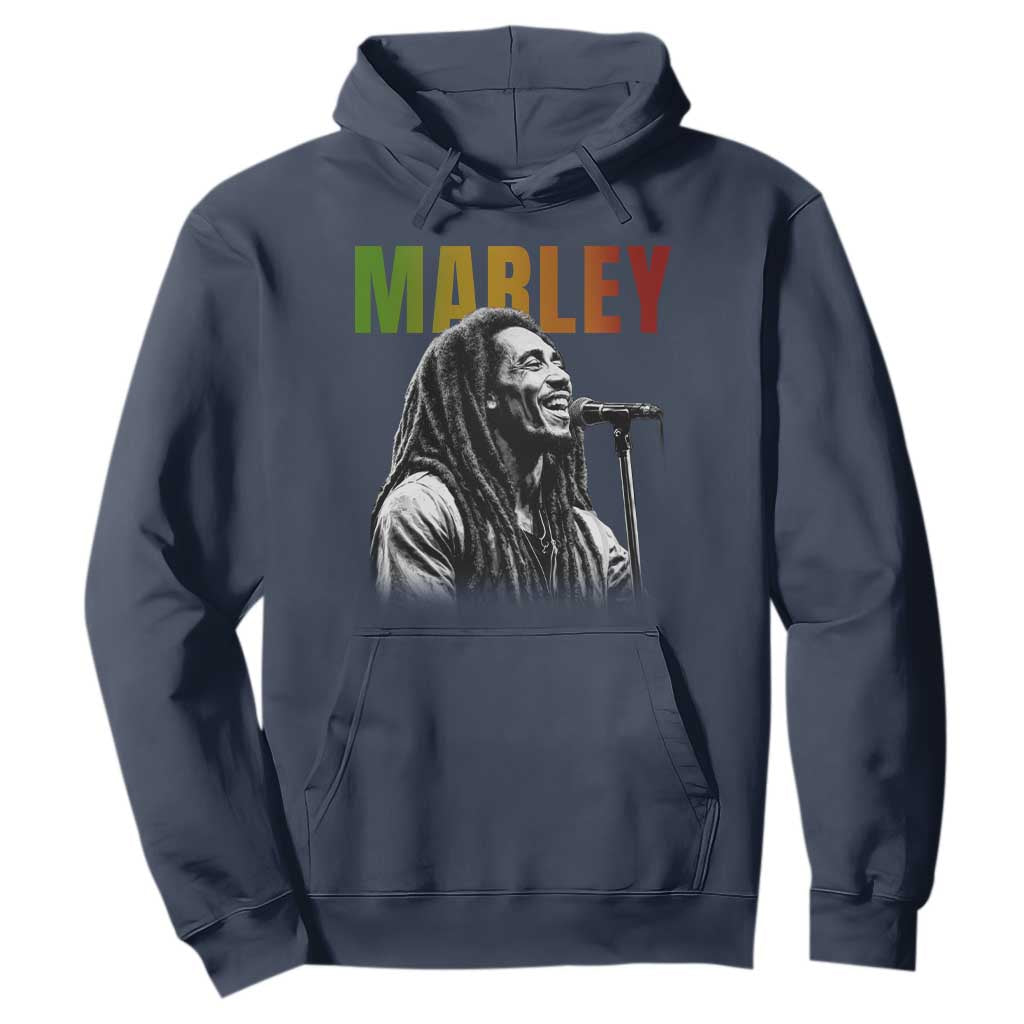 Vintage Marley Hoodie Rastaman Jamaica Jamaican Rasta Reggage Music TS10 Navy Print Your Wear