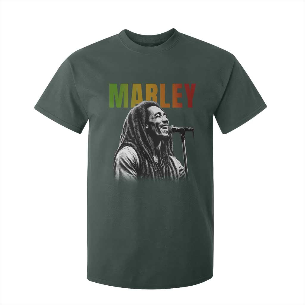 Vintage Marley T Shirt For Kid Rastaman Jamaica Jamaican Rasta Reggage Music TS10 Dark Forest Green Print Your Wear