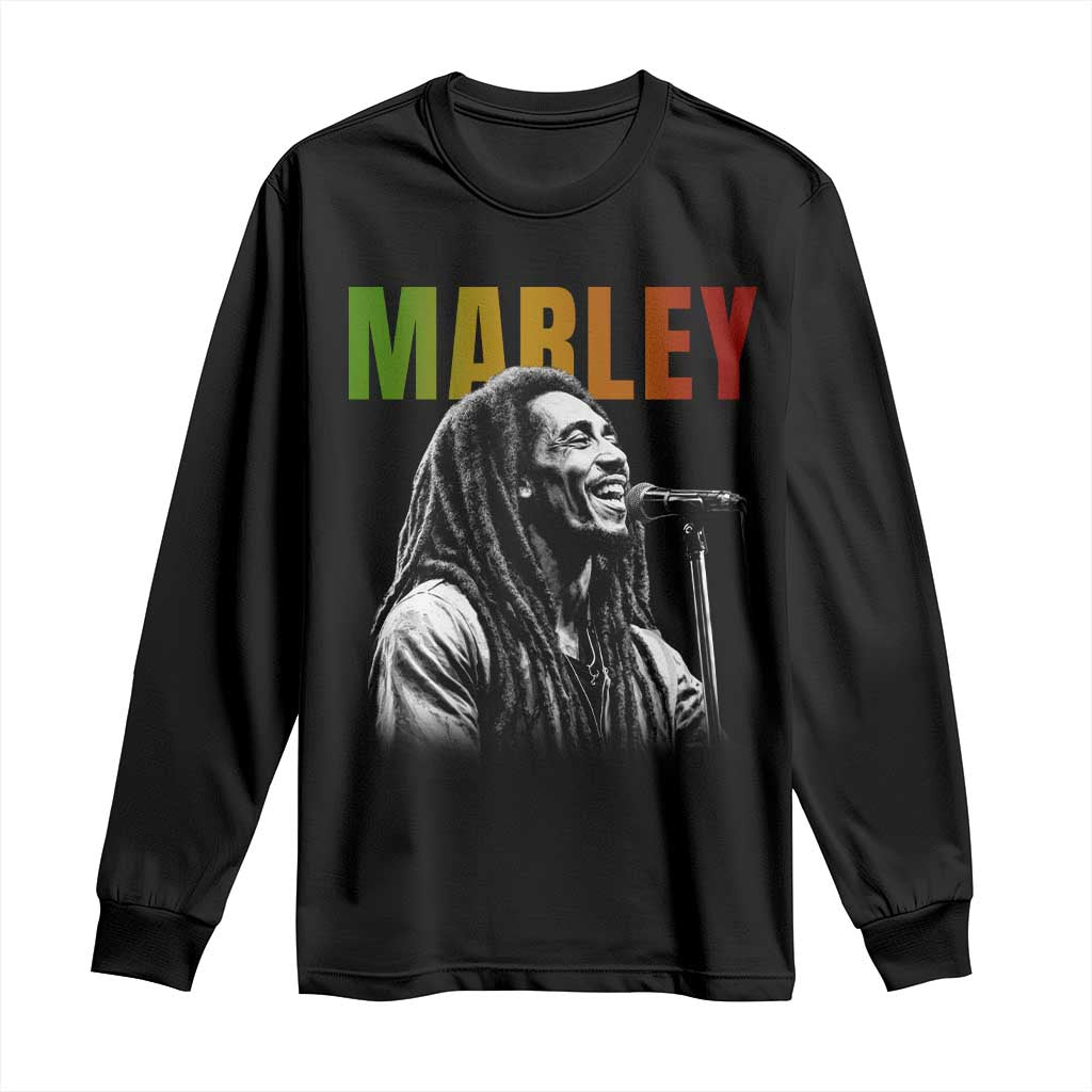 Vintage Marley Long Sleeve Shirt Rastaman Jamaica Jamaican Rasta Reggage Music TS10 Black Print Your Wear