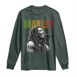 Vintage Marley Long Sleeve Shirt Rastaman Jamaica Jamaican Rasta Reggage Music TS10 Dark Forest Green Print Your Wear