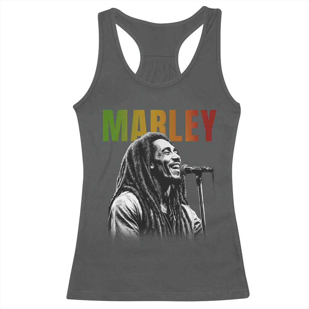 Vintage Marley Racerback Tank Top Rastaman Jamaica Jamaican Rasta Reggage Music TS10 Dark Heather Print Your Wear
