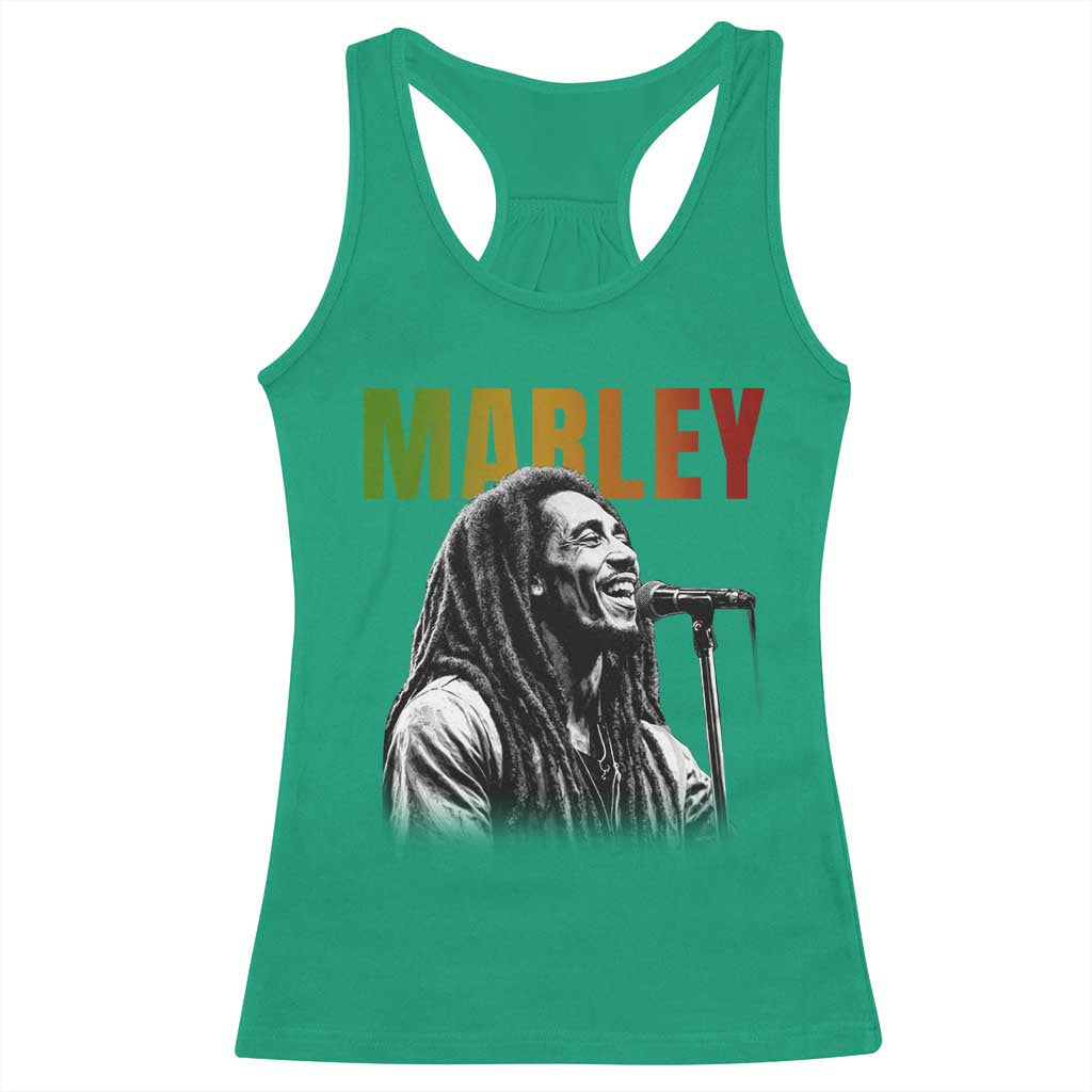 Vintage Marley Racerback Tank Top Rastaman Jamaica Jamaican Rasta Reggage Music TS10 Irish Green Print Your Wear