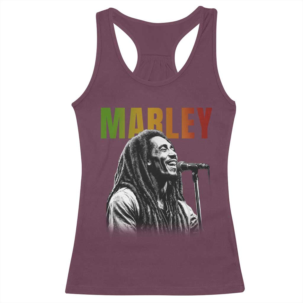 Vintage Marley Racerback Tank Top Rastaman Jamaica Jamaican Rasta Reggage Music TS10 Maroon Print Your Wear