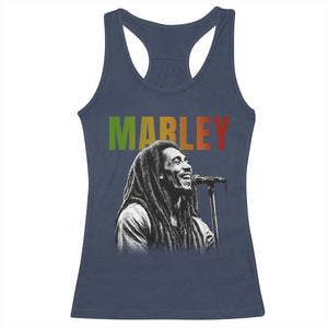 Vintage Marley Racerback Tank Top Rastaman Jamaica Jamaican Rasta Reggage Music TS10 Navy Print Your Wear