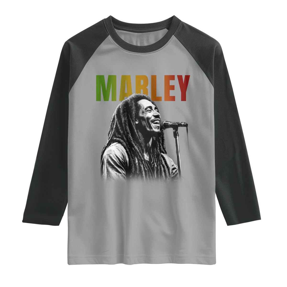 Vintage Marley Raglan Shirt Rastaman Jamaica Jamaican Rasta Reggage Music TS10 Sport Gray Black Print Your Wear
