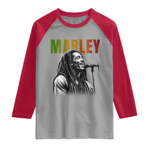 Vintage Marley Raglan Shirt Rastaman Jamaica Jamaican Rasta Reggage Music TS10 Sport Gray Red Print Your Wear